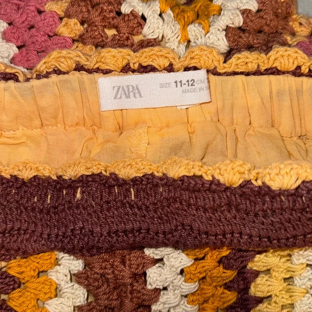 Zara Girls crocheted lined shorts, pull on shorts with elastic waist - Picture 6 of 9